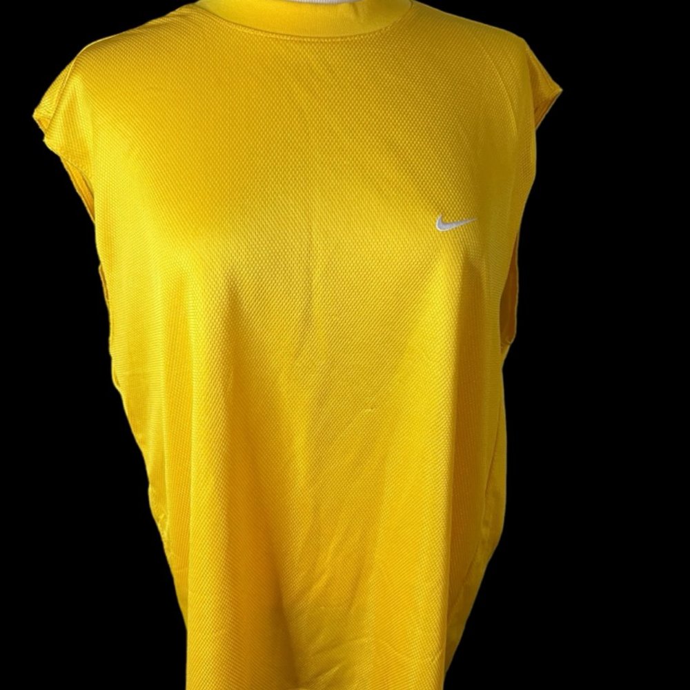 Nike Men Large Neon Yellow Sleeveless Jersey Workout Fitness Basketball Tank Top